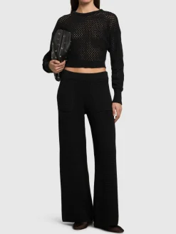 Pantaloni larghi in maglia di misto cotone