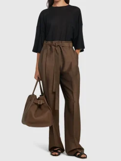Pantaloni larghi Lonan in mohair e lana