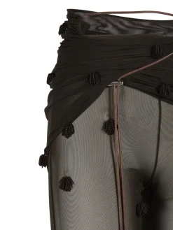 Pantaloni Le Pantalon Espelho in mesh con perline
