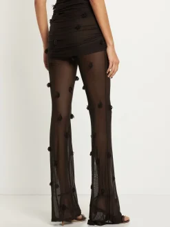 Pantaloni Le Pantalon Espelho in mesh con perline