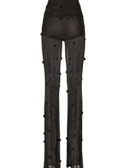 Pantaloni Le Pantalon Espelho in mesh con perline