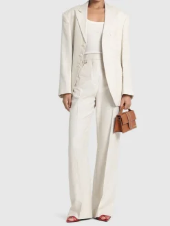 Pantaloni Le Pantalon Sauge in misto lino
