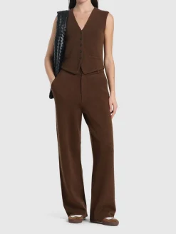 Pantaloni sartoriali in maglia di cashmere