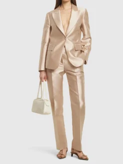 Pantaloni slim Mikado