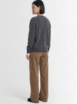 Pantaloni svasati Eglitta in cotone millerighe