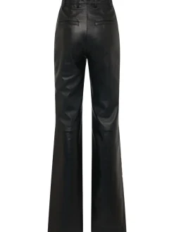 Pantaloni svasati in pelle