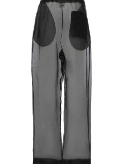 Pantaloni Trenton in organza di seta stretch