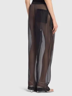 Pantaloni Trenton in organza di seta stretch