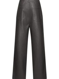 Pantaloni vita alta in techno con stampa