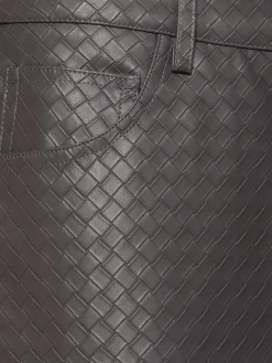 Pantaloni vita alta in techno con stampa