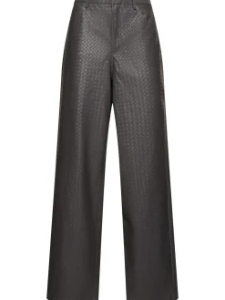 Pantaloni vita alta in techno con stampa