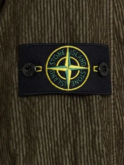 Parka lungo in misto cotone millerighe