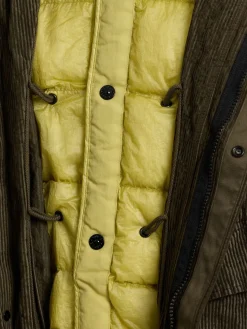 Parka lungo in misto cotone millerighe