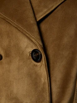 Peacoat doppiopetto in camoscio