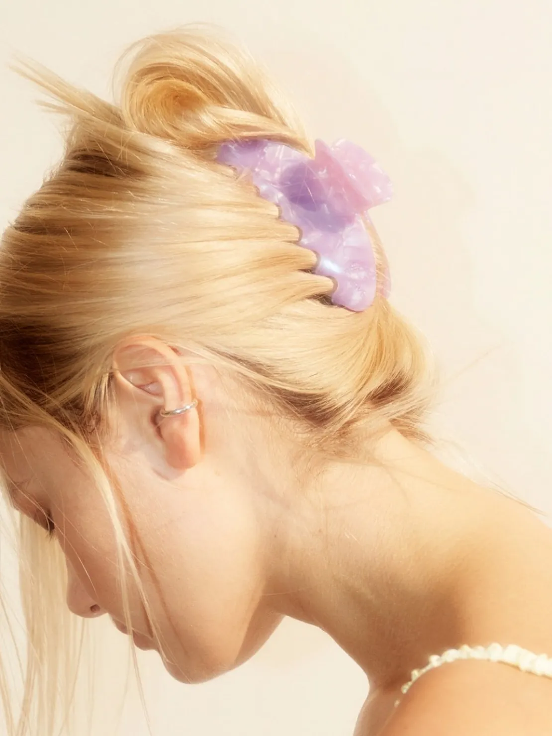 Pinza per capelli Moon in acetato di cellulosa