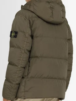 Piumino parka corto in nylon