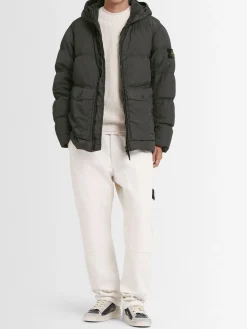 Piumino parka corto in nylon