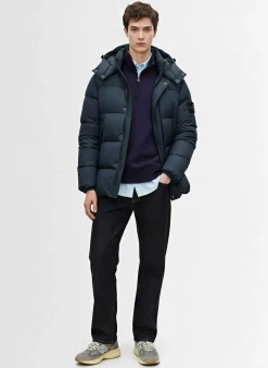 Piumino parka corto in nylon