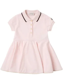 Pleated cotton polo shirt dress