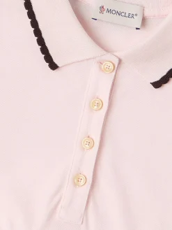 Pleated cotton polo shirt dress