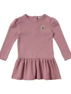 Pleated long sleeve cotton dress