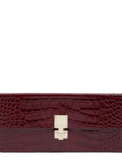Pochette E/W in pelle stampa coccodrillo