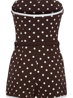 Polka dotted bustier playsuit