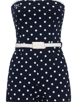 Polka dotted bustier playsuit