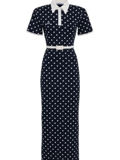 Polka dotted polo dress