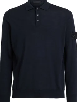 Polo a maniche lunghe in lana leggera