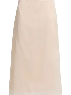Poly blend a-line midi skirt