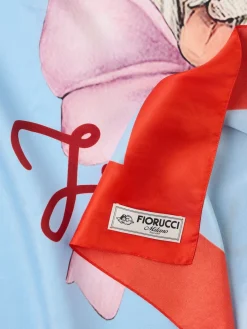 Poodle logo printed satin foulard