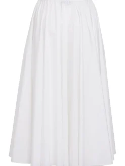Poplin midi skirt