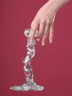 Portacandele grande Drip in vetro