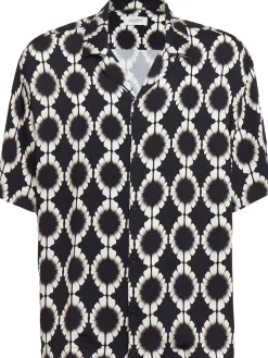 Printed boxy fit bowling shirt