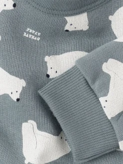 Printed cotton crewneck sweatshirt