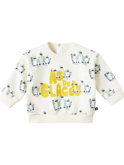 Printed cotton crewneck sweatshirt