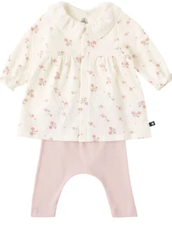 Printed cotton dress & leggings