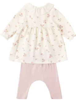Printed cotton dress & leggings