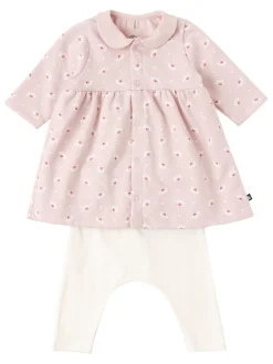 Printed cotton dress & leggings