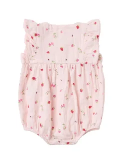 Printed cotton jersey romper