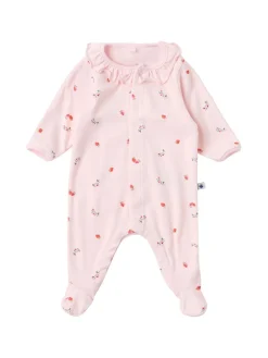 Printed cotton jersey romper & bodysuit