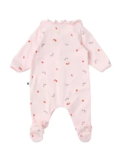 Printed cotton jersey romper & bodysuit