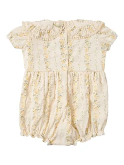 Printed cotton romper