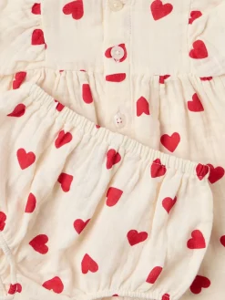 Printed cotton shirt & diaper cover