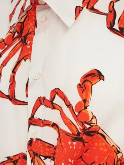 Printed cotton short sleeve shirt