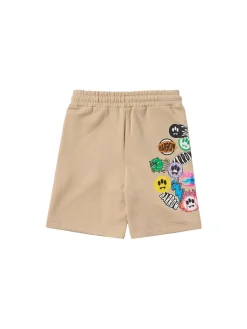 Printed cotton sweat shorts