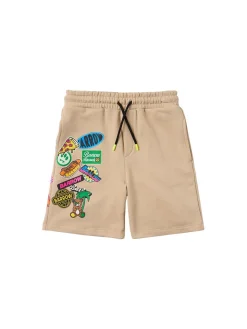 Printed cotton sweat shorts