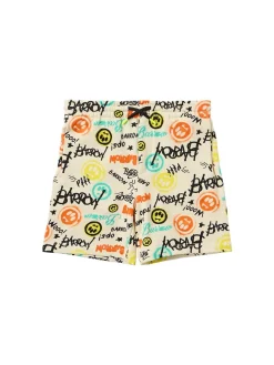 Printed cotton sweat shorts