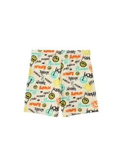 Printed cotton sweat shorts